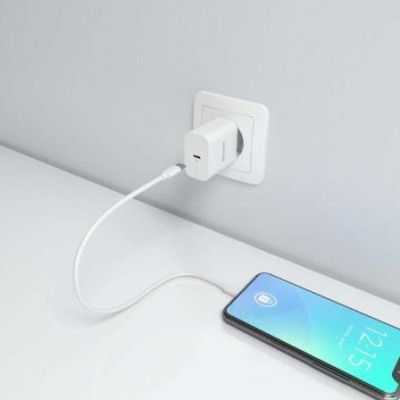 Cargador de Pared GaN Aisens A110-0940/ 1xUSB Tipo-C/ 30W/ Blanco