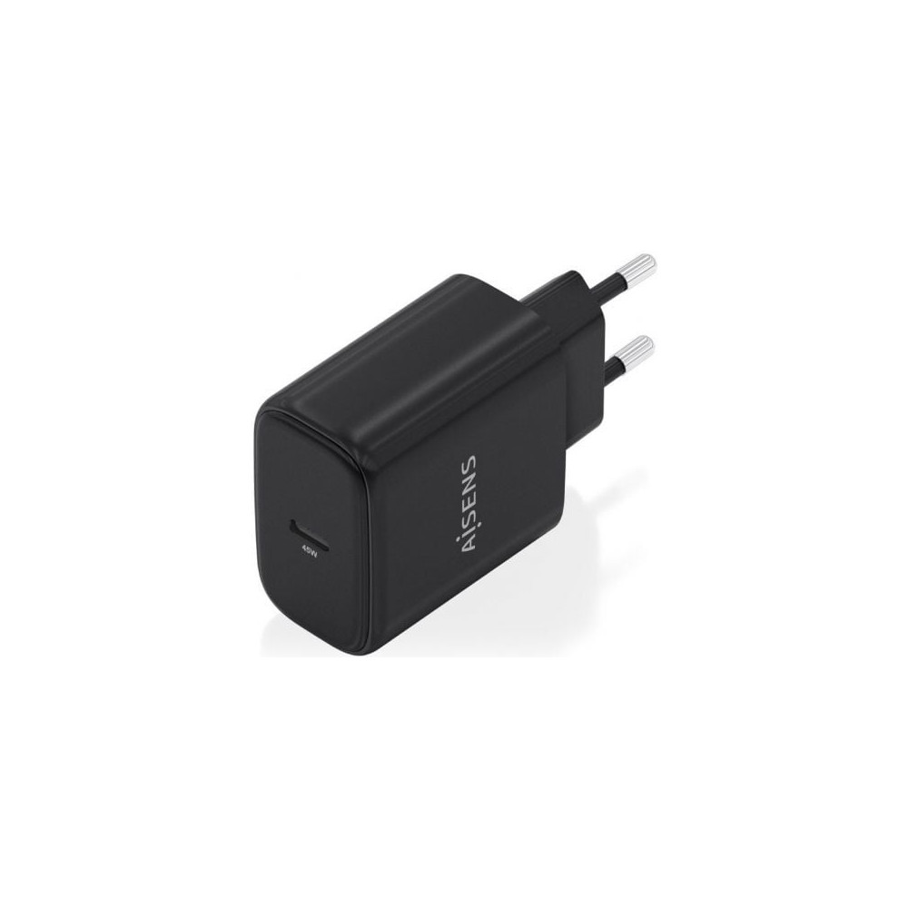 Cargador de Pared GaN Aisens A110-0970/ 1xUSB Tipo-C/ 45W/ Negro