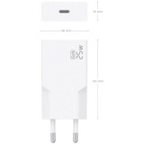 Cargador de Pared GaN Aisens A110-0999/ 1xUSB Tipo-C/ 25W/ Blanco