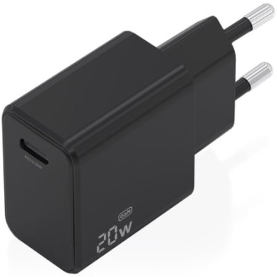 Cargador de Pared GaN Aisens A110-1024/ 1xUSB Tipo-C/ 20W/ Negro