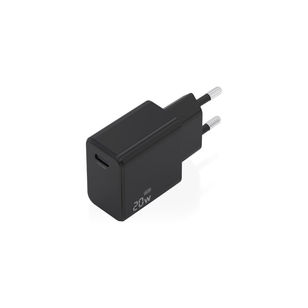 Cargador de Pared GaN Aisens A110-1024/ 1xUSB Tipo-C/ 20W/ Negro