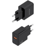 Cargador de Pared GaN Aisens A110-1026/ 1xUSB Tipo-C/ 1xUSB/ 20W/ Negro