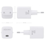 Cargador de Pared GaN Aisens ASCH-35W1P016-W/ 1xUSB Tipo-C/ 35W