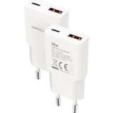 Cargador de Pared Nanocable 10.10.2022/ 1xUSB Tipo-C/ 1xUSB/ 20W/ Blanco