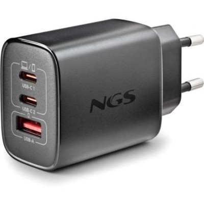 Cargador de Pared GaN NGS Era 65W/ 2xUSB Tipo-C/ 1xUSB/ 65W