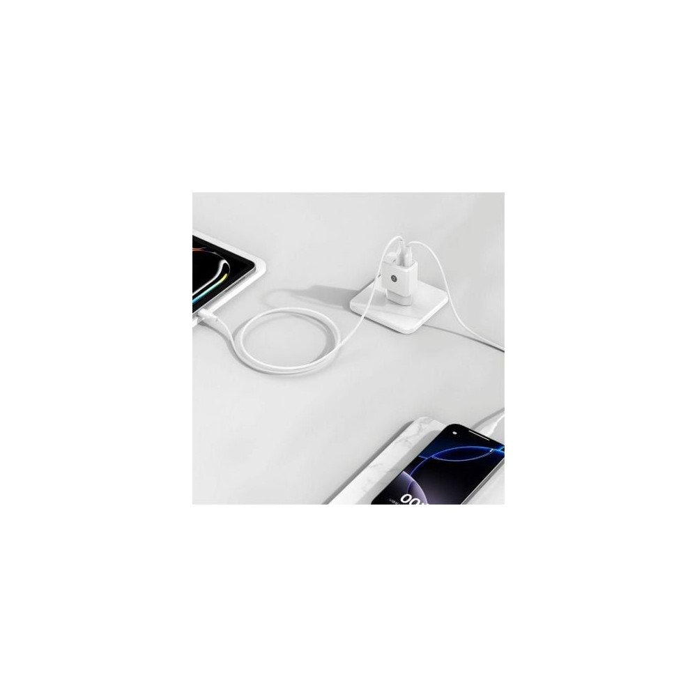 Cargador de Pared Tech One Tech TEC2413/ 1xUSB Tipo-C/ 1xUSB + Cable USB Tipo-C/ 12W/ Blanco