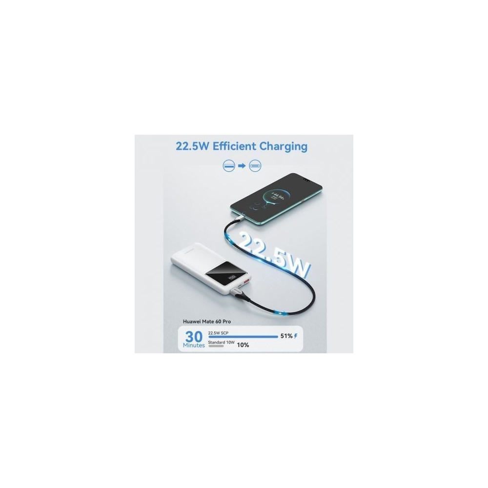 Powerbank 10000mAh Vention FHKW0/ 22.5W/ Blanca
