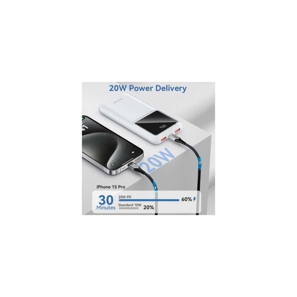 Powerbank 10000mAh Vention FHKW0/ 22.5W/ Blanca