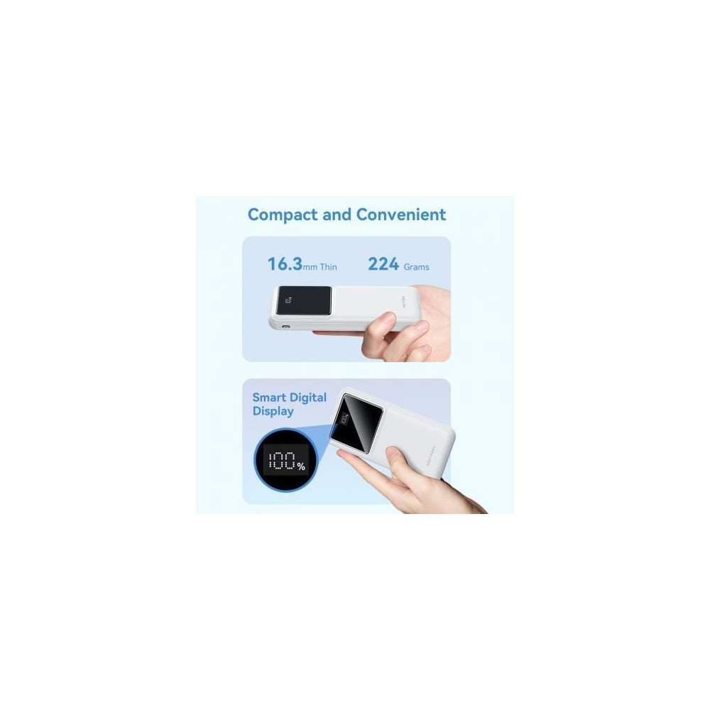 Powerbank 10000mAh Vention FHKW0/ 22.5W/ Blanca