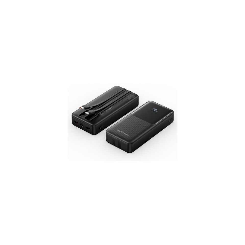 Powerbank 20000mAh Vention FHPB0/ 22.5W/ Negra/ Incluye Cable USB Tipo-C y Lightning