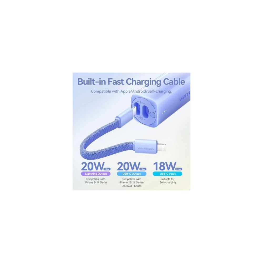Powerbank 5000mAh Vention FHWL0/ 20W/ Azul