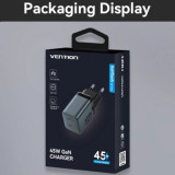 Cargador de Pared GaN Vention FCDH0-EU/ 2xUSB Tipo-C/ 45W