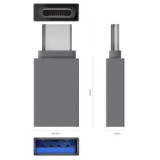 Adaptador USB 3.2 Aisens A108-0718/ USB Hembra - USB Tipo-C Macho/ Gris