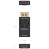 Conversor Aisens A125-0949/ DisplayPort Macho - HDMI Hembra/ Negro
