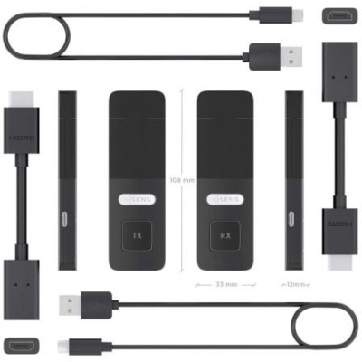 Adaptador/Transmisor de vídeo inalámbrico HDMI Aisens ASWL-H2K30M001-BK