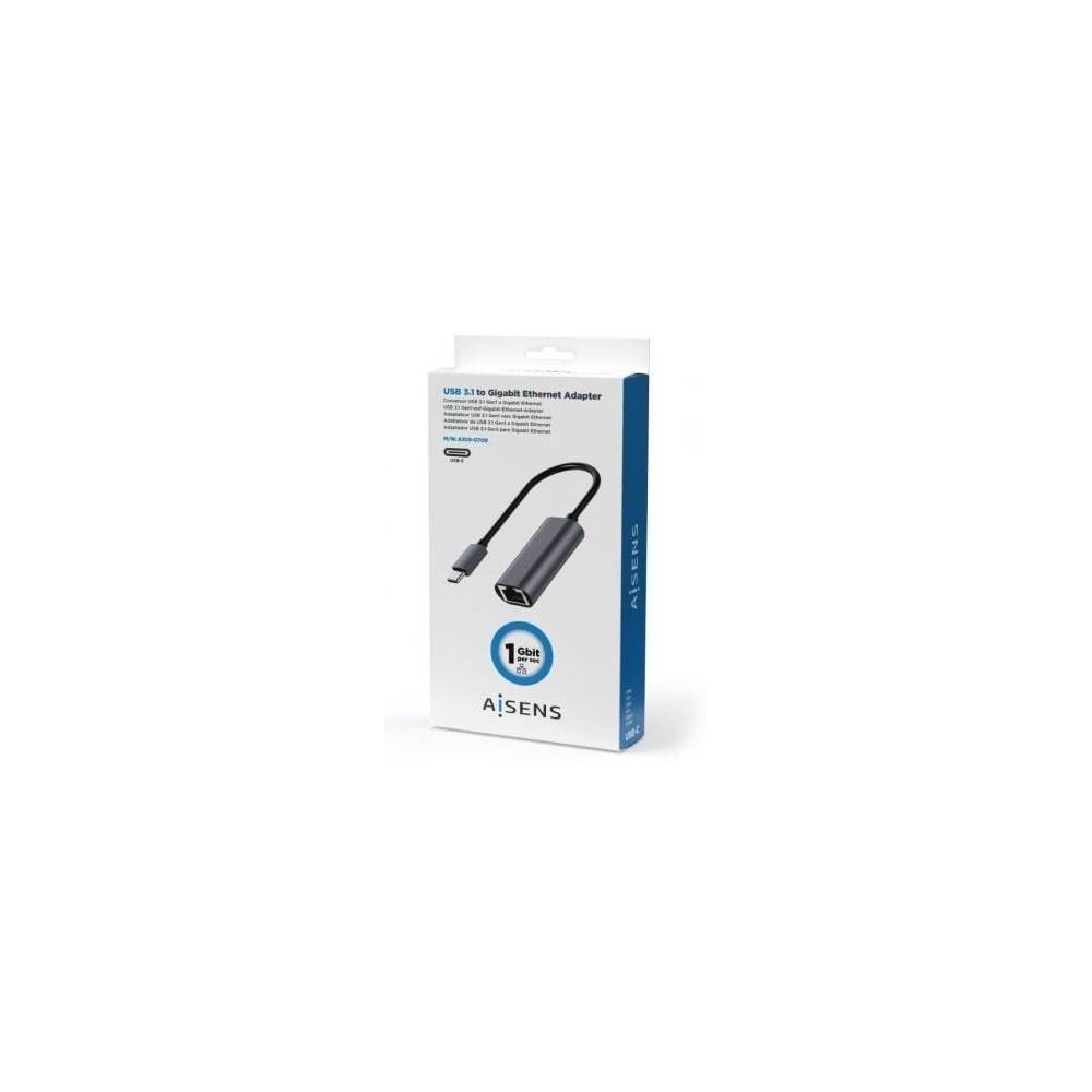 Adaptador USB Tipo-C - RJ45 Aisens A109-0709/ 1000Mbps