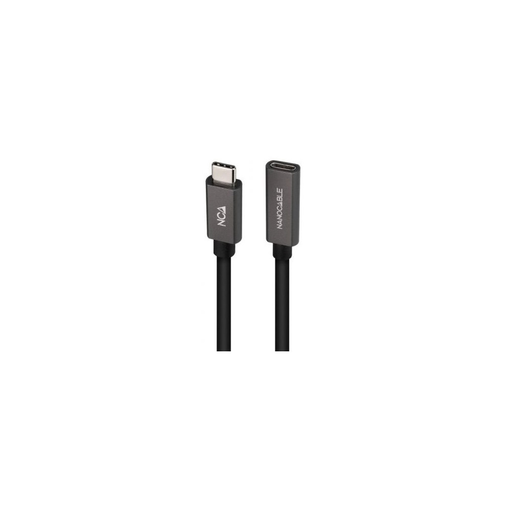 Cable Alargador USB 3.2 Nanocable 10.01.4400/ USB Tipo-C Macho - USB Tipo-C Hembra/ 50cm/ Negro
