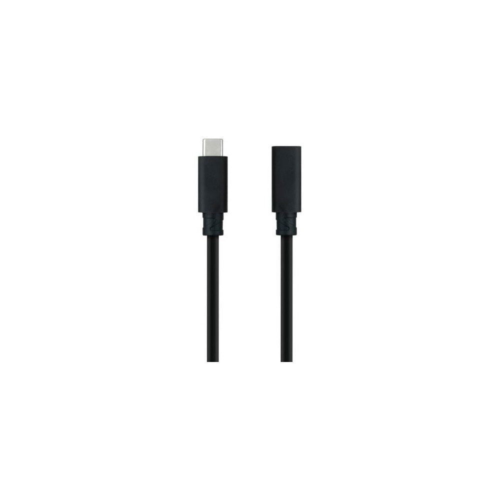 Cable Alargador USB Tipo-C 3.2 Nanocable 10.01.4501/ USB Tipo-C Macho - USB Tipo-C Hembra/ 1m/ Negro