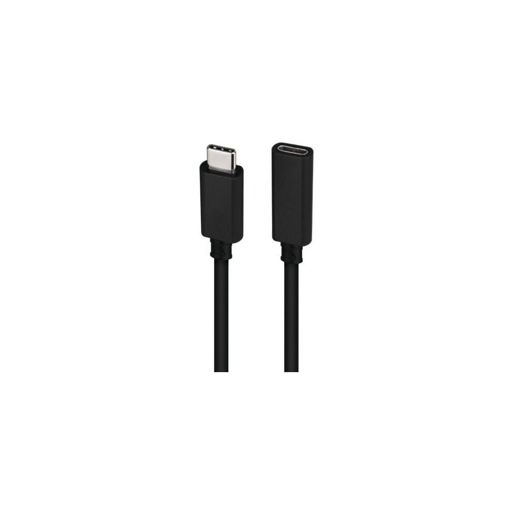 Cable Alargador USB Tipo-C 3.2 Nanocable 10.01.4501/ USB Tipo-C Macho - USB Tipo-C Hembra/ 1m/ Negro