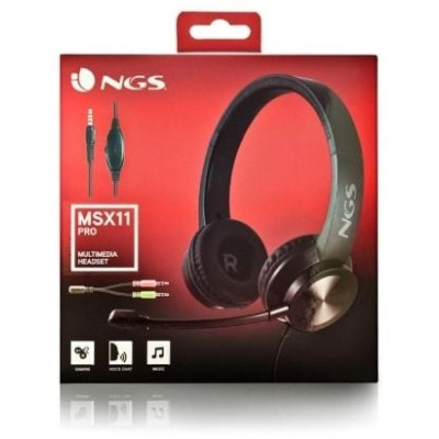 Auriculares NGS MSX 11 Pro/ con Micrófono/ Jack 3.5/ Negros