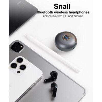 Auriculares Bluetooth TooQ Snail TQBWH-0060G con estuche de carga/ Autonomía 4h/ Grises y Negros | Bluetooth