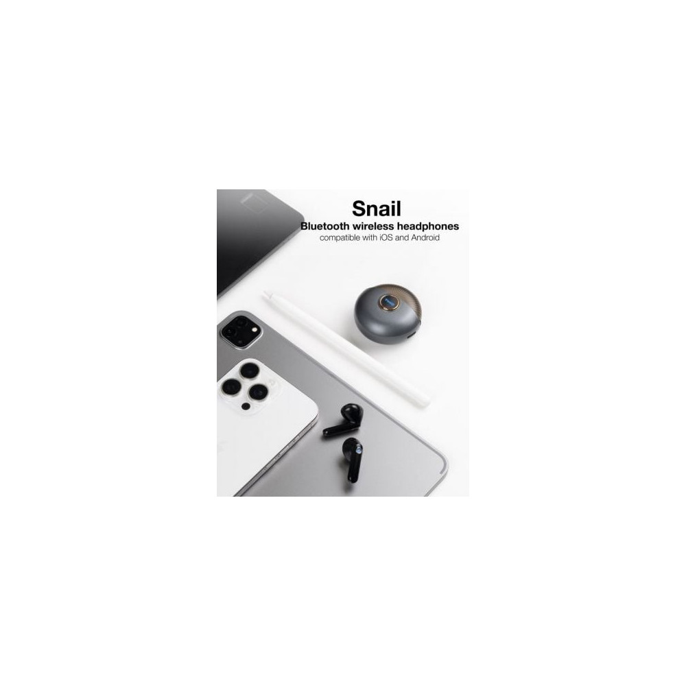 Auriculares Bluetooth TooQ Snail TQBWH-0060G con estuche de carga/ Autonomía 4h/ Grises y Negros | Bluetooth