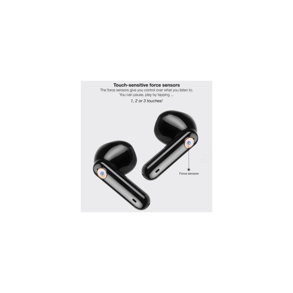 Auriculares Bluetooth TooQ Snail TQBWH-0060G con estuche de carga/ Autonomía 4h/ Grises y Negros | Bluetooth