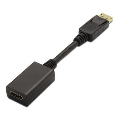 Conversor Aisens A125-0134/ DisplayPort Macho - HDMI Hembra/ 15cm/ Negro