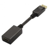 Conversor Aisens A125-0134/ DisplayPort Macho - HDMI Hembra/ 15cm/ Negro