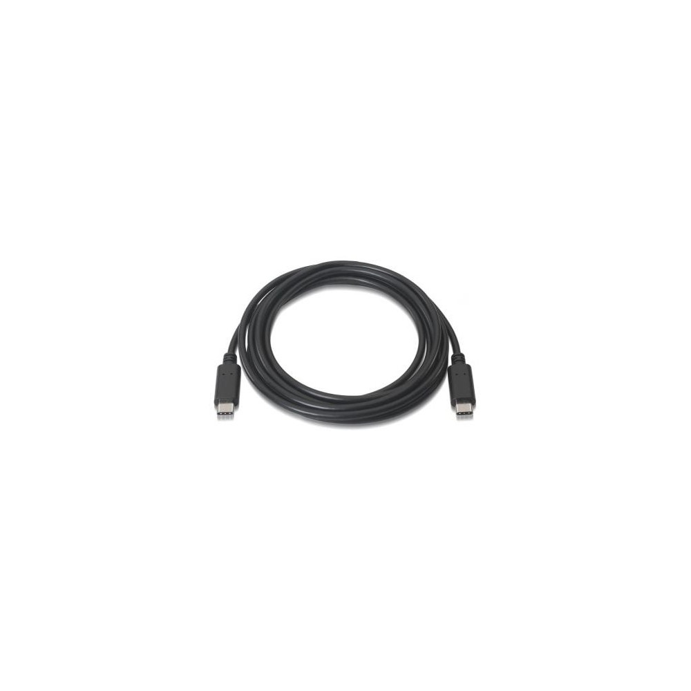 Cable USB 2.0 Tipo-C Aisens A107-0056/ USB Tipo-C Macho - USB Tipo-C Macho/ 480Mbps/ 1m/ Negro
