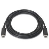 Cable USB 2.0 Tipo-C Aisens A107-0056/ USB Tipo-C Macho - USB Tipo-C Macho/ 480Mbps/ 1m/ Negro