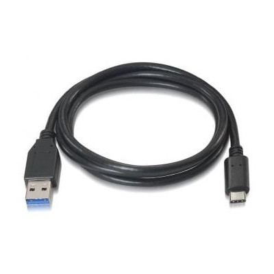 Cable USB 3.1 Tipo-C Aisens A107-0060/ USB Tipo-C Macho - USB Macho/ 10Gbps/ 1m/ Negro