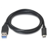 Cable USB 3.1 Tipo-C Aisens A107-0060/ USB Tipo-C Macho - USB Macho/ 10Gbps/ 1m/ Negro