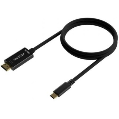 Cable Conversor HDMI 4K Aisens A109-0624/ USB Tipo-C Macho - HDMI Macho/ Hasta 27W/ 1250Mbps/ 1.8m/ Negro