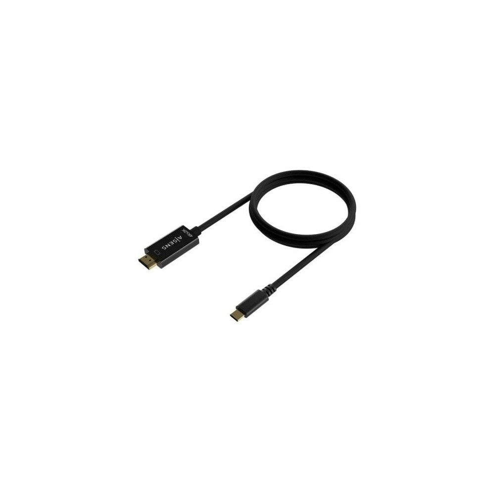 Cable Conversor HDMI 4K Aisens A109-0624/ USB Tipo-C Macho - HDMI Macho/ Hasta 27W/ 1250Mbps/ 1.8m/ Negro