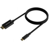 Cable Conversor HDMI 4K Aisens A109-0624/ USB Tipo-C Macho - HDMI Macho/ Hasta 27W/ 1250Mbps/ 1.8m/ Negro