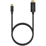 Cable Conversor HDMI 4K Aisens A109-0624/ USB Tipo-C Macho - HDMI Macho/ Hasta 27W/ 1250Mbps/ 1.8m/ Negro