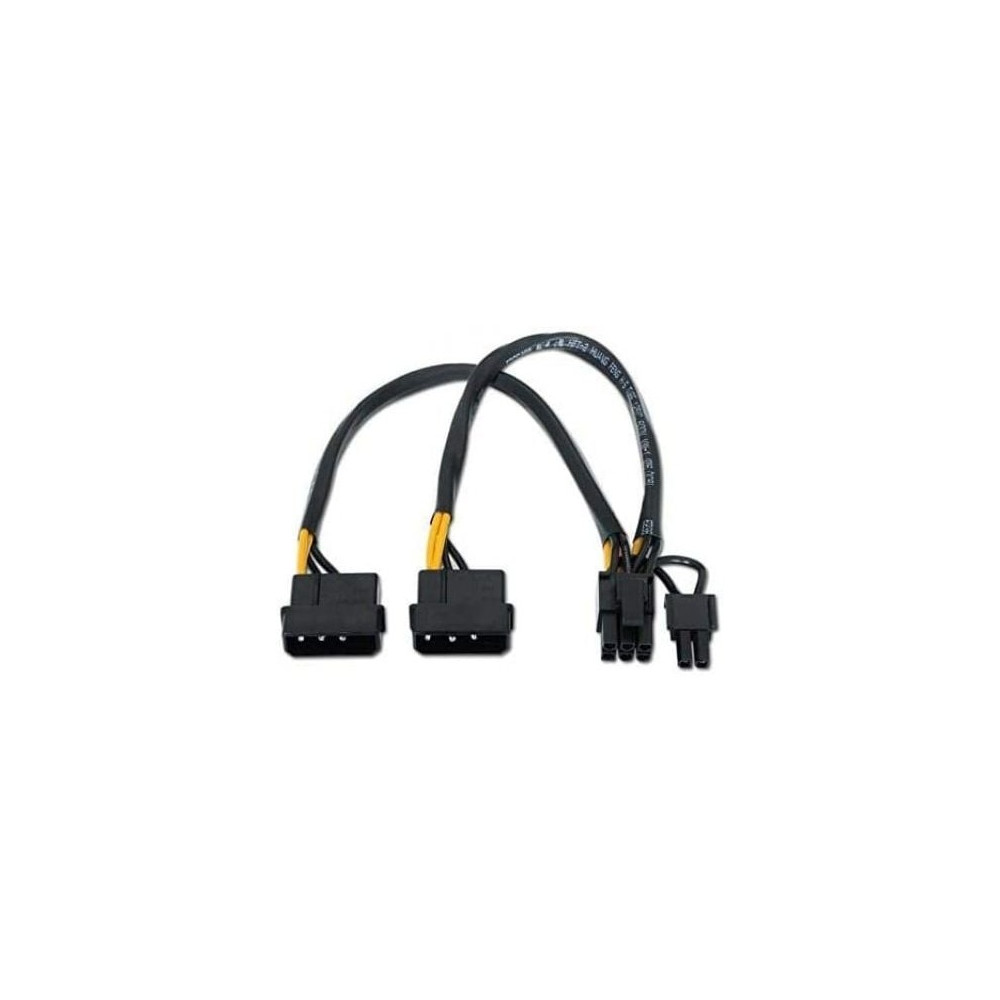 Cable Alimentación Tarjeta Gráfica Aisens A131-0165/ 2x Molex Macho - Molex 6+2 PIN Macho/ Hasta 54W/ 20cm