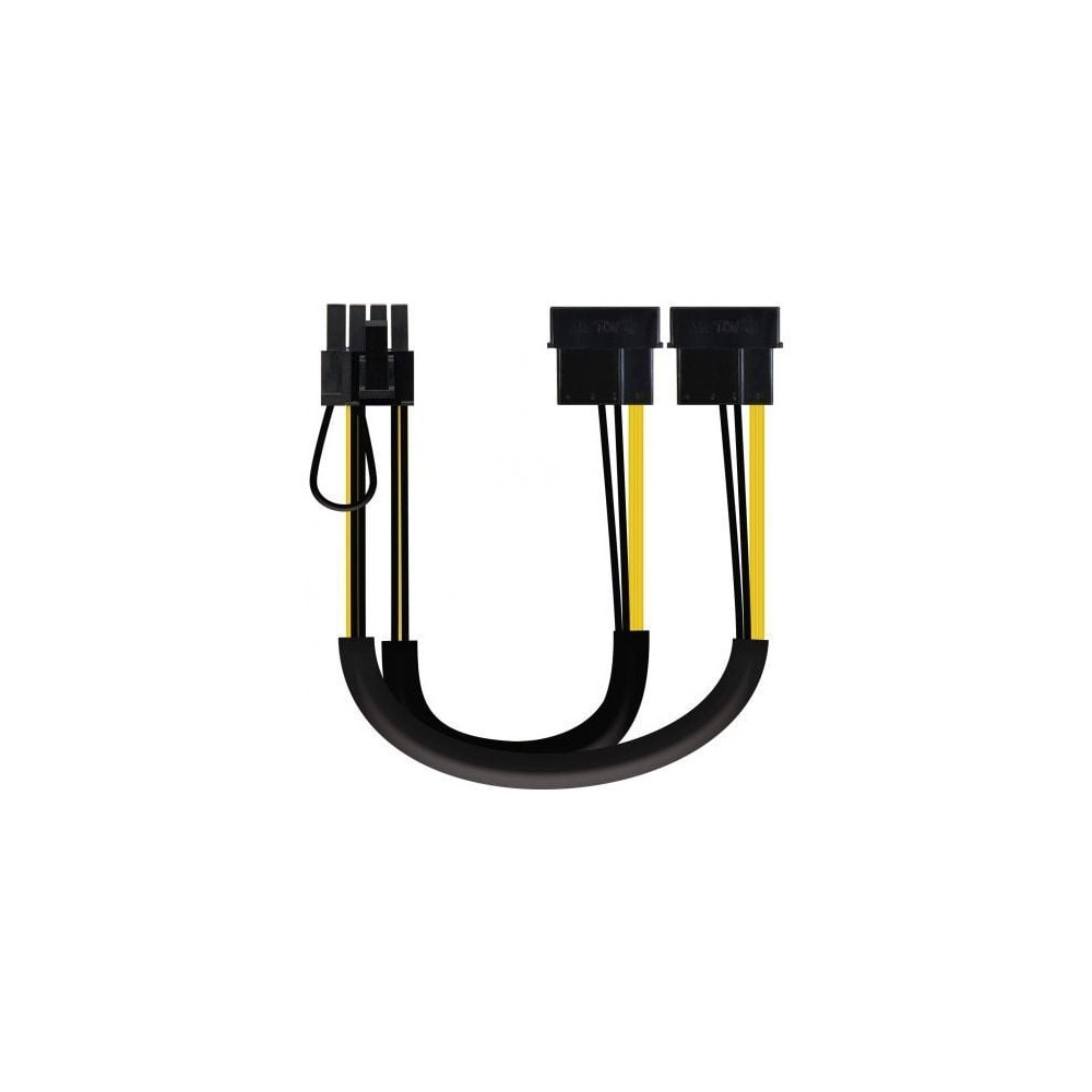 Cable Alimentación Tarjeta Gráfica Aisens A131-0165/ 2x Molex Macho - Molex 6+2 PIN Macho/ Hasta 54W/ 20cm