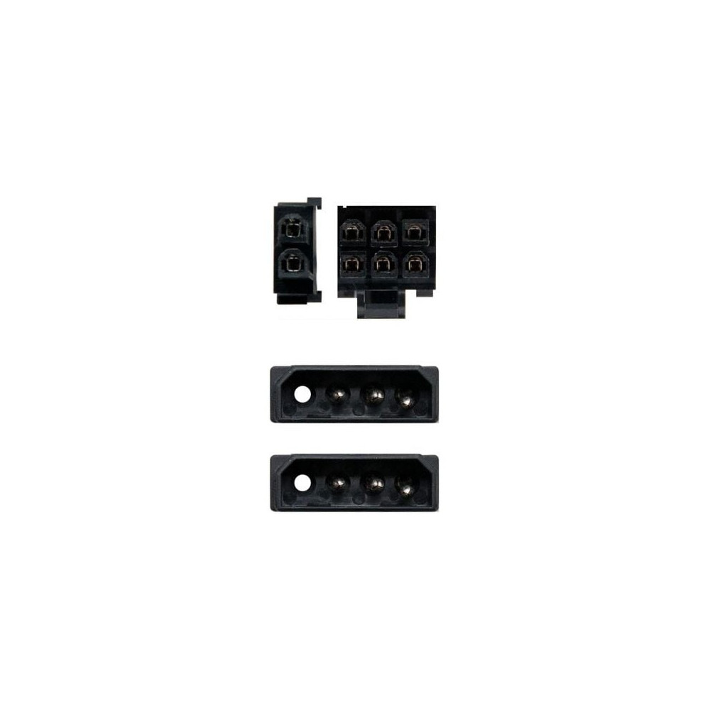 Cable Alimentación Tarjeta Gráfica Aisens A131-0165/ 2x Molex Macho - Molex 6+2 PIN Macho/ Hasta 54W/ 20cm