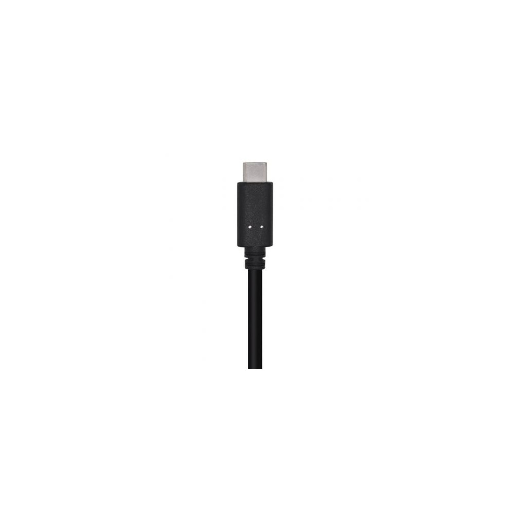 Cable USB 3.1 Tipo-C Aisens A107-0449/ USB Tipo-C Macho - USB Macho/ 50cm/ Negro