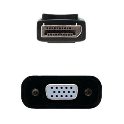 Conversor Nanocable 10.16.0602/ DisplayPort Macho - VGA Hembra/ 15cm/ Negro