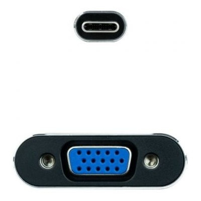 Conversor Nanocable 10.16.4101-G/ USB Tipo-C Macho - VGA Hembra/ 10cm/ Negro y Gris