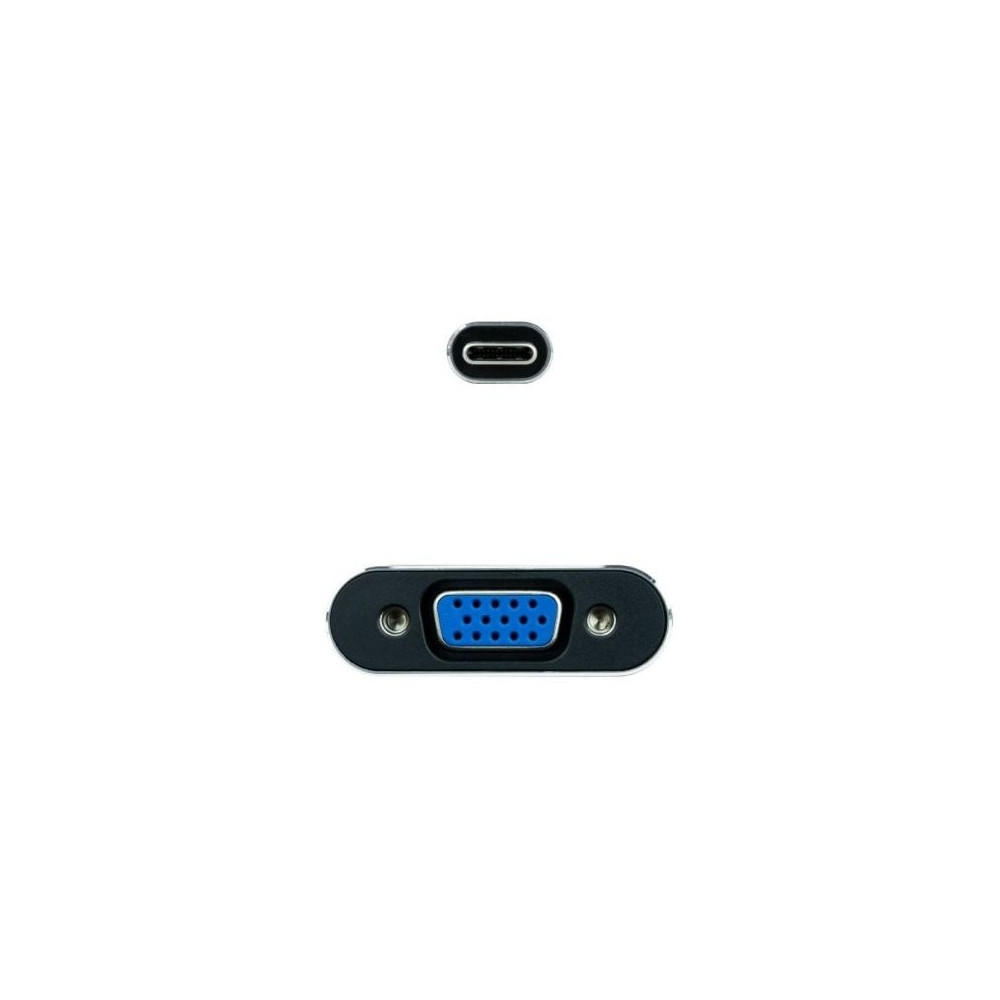 Conversor Nanocable 10.16.4101-G/ USB Tipo-C Macho - VGA Hembra/ 10cm/ Negro y Gris