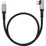 Cable USB 3.2 Tipo-C Acodado Nanocable 10.01.4700/ USB Tipo-C Macho - USB Tipo-C Macho/ Hasta 100W/ 10Gbps/ 50cm/ Negro