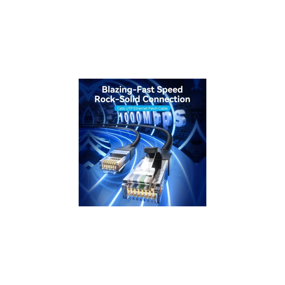 Cable de Red RJ45 UTP Vention IBEBY Cat.6/ 30cm/ Negro