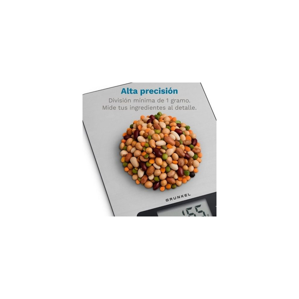 Báscula de Cocina Electrónica Grunkel BC-COOKXT/ hasta 5kg/ Plata