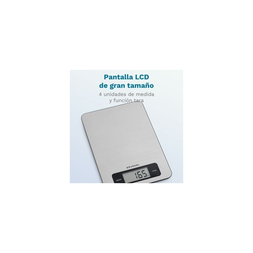 Báscula de Cocina Electrónica Grunkel BC-COOKXT/ hasta 5kg/ Plata