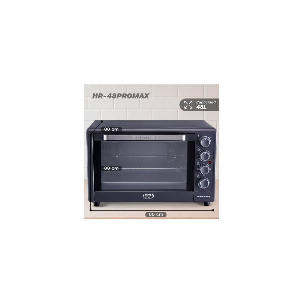Horno de Sobremesa Grunkel HR-48PROMAX/ 2200W/ Capacidad 48L/ Negro
