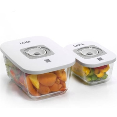 Pack de 2 Recipientes de Cristal Laica VT33060/ con Función al Vacío/ Capacidad 0.5 - 1.5L
